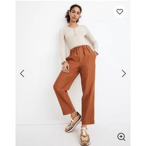 NWT Madewell Tapered Huston Pull-On Crop Pants